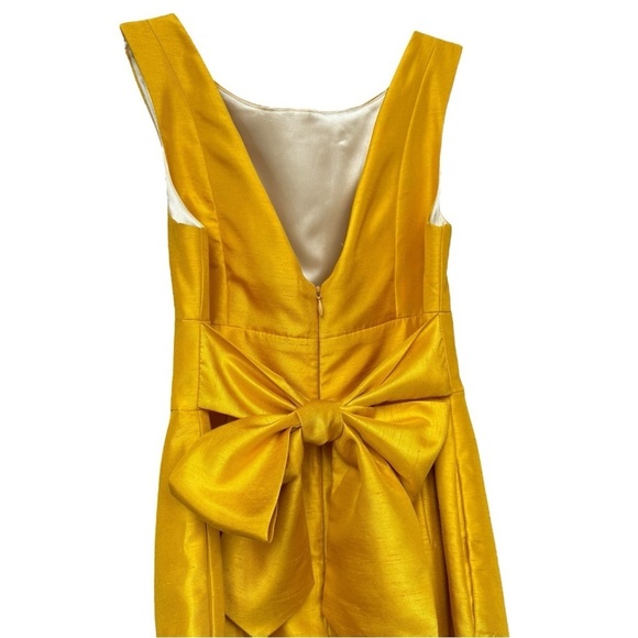 Jenny Yoo Silk Cocktail Dress Size 4 Yellow Formal Bridesmaid Wedding Guest - Picture 3 of 10